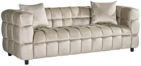 Sofá LORING, 3 lugares, tecido velvet 213 x 87 x 71 cm cinza light 25