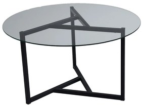 Mesa de Café Trio Sehpa - Transparente e Preta - 75x42x75 cm