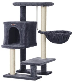 Árvore para gatos FEANDREA, Condomínio para gatos pequeno, 84 cm, Torre para gatos, Cinza esfumaçado PCT142G01