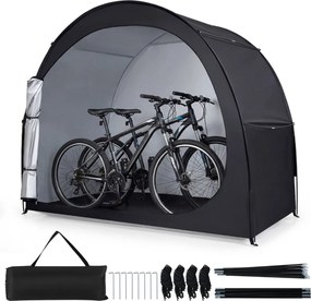 Abrigo para Bicicletas, 210 x 123 x 171 cm, Impermeável, Preto