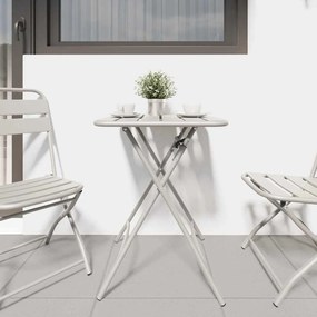 Mesa de Jardim Dobrável Bege 55 x 55 x 73 cm em Aço