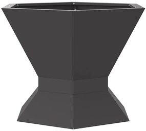 Fogueira Hexagonal vidaXL Preta 50x50x40 cm em Aço