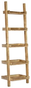 Prateleira escada 75x37x205cm madeira mangueira maciça castanho