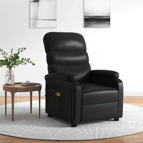 3073677 vidaXL Poltrona de massagens elétrica couro artificial preto