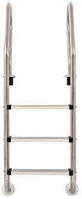 Escada para piscina 3 degraus aço inoxidável 304 120 cm