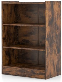 Estante de 3 níveis com prateleiras reguláveis ​​e dispositivo anti-queda para sala e quarto 50 x 30 x 75 cm castanho