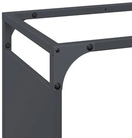 Suporte para lenha 90x28x90 cm aço laminado a frio antracite