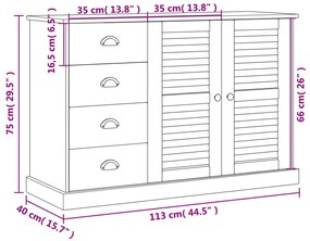 Aparador Salamanca de 4 Gavetas em Madeira Maciça Branco de 113 cm - D