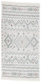 vidaXL Tapete 120x180 cm algodão bege e azul
