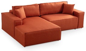 Sofá-Cama de Canto Pırlo – Laranja – 260x78x170 cm