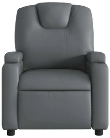 Poltrona de massagens reclinável couro artificial cinzento