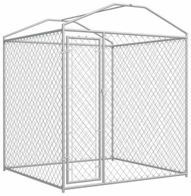 Canil de exterior com toldo 193x193x225 cm