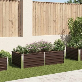 Canteiro de jardim elevado 160x80x45cm aço galvanizado castanho