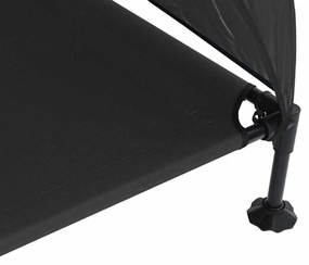 Cama Elevada para Cachorro com Toldo Removível Preto XL Aço