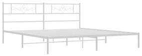 Estrutura de cama com cabeceira 180x200 cm metal branco