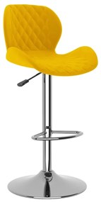 Bancos de bar 2 pcs veludo amarelo mostarda