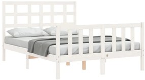 Cama sem colchão 120x200 cm madeira de pinho maciça branco
