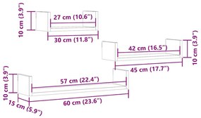 Prateleiras de parede 3 pcs derivados de madeira madeira velha