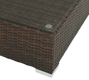 Conjunto de Sofás Lounge Romeu para Jardim - Vime Castanho - Design Na