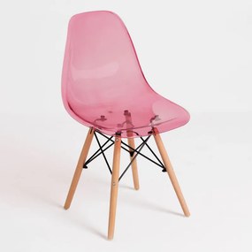 Cadeira Tower Transparente - Rosa