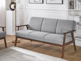 Conjunto de sofás com 6 lugares em tecido cinzento ASNES Beliani