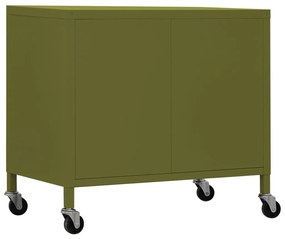 Armário de arrumação aço 60x35x56 cm verde-azeitona