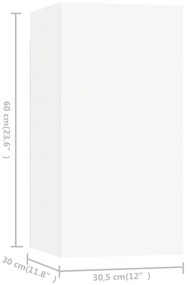 Móveis de TV 7 pcs 30,5x30x60 cm derivados de madeira branco