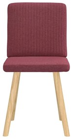Cadeiras de jantar 2 pcs tecido vermelho tinto