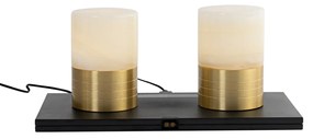 LED Conjunto de 2 Candeeiros de mesa recarregáveis dourados RGBW - Alessia Art Deco