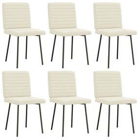 Cadeiras de jantar 6 pcs veludo cor creme