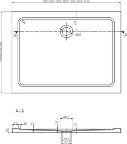 Mexen Flat base de duche retangular slim 90 x 80 cm, branco, sifão cromado - 40108090