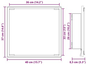 Espelho de Casa de Banho LED Carvalho Fumado 40x8.5x37 cm Madeira Enge