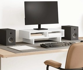 vidaXL Suporte para monitor 50x27x15 cm derivados de madeira branco