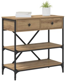 Mesa de Console Carvalho Artesanal 75x34.5x75 cm Madeira Engenheirada