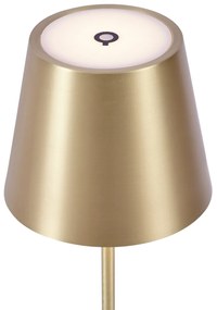 Candeeiro de mesa moderno dourado 37cm incl. LED regulável IP54 recarregável - Topi Moderno