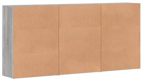 Aparadores 3 pcs 60x31x84 cm derivados madeira cinzento sonoma
