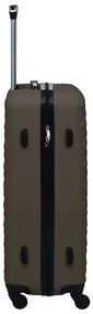 Conjunto de tróleis estojo rígido 3 pcs ABS castanho