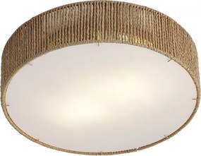 Plafon de teto Japandi natural com abajur 38cm 2-luzes - Luz