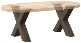 Pés para mesa de centro em formato de X, 2 peças, aço natural, 60x (42