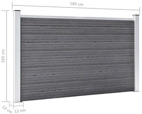 Painel de vedação para jardim 180x105 cm WPC cinzento