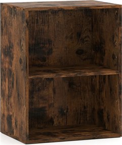 Estante com 2 cubos 42 x 29,5 x 53,5 cm com prateleira ajustável em 5 posições para sala, quarto, escritório castanho rustico