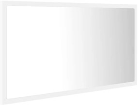 Espelho de casa de banho c/ LED 80x8,5x37 cm acrílico branco