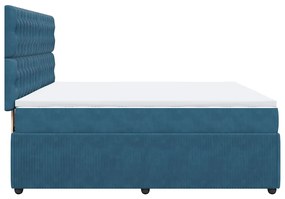 Cama com molas/colchão 180x200 cm veludo azul