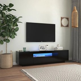 vidaXL Móvel de TV com luzes LED 160x35x40 cm preto