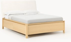 Cama de madeira com cabeceira estofada e gavetas Santiago