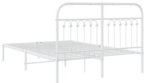 Estrutura de cama com cabeceira 140x200 cm metal branco