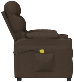 Poltrona de massagens tecido castanho-escuro
