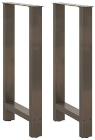 Pés de mesa de bar em aço natural, 2 peças, 50x(90-91) cm, aço