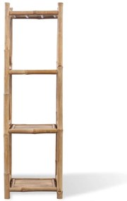 Estante de bambu quadrada com 4 prateleiras