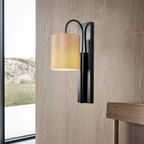Candeeiro de Parede Baston – Preto e Creme – 14 x 20 cm
